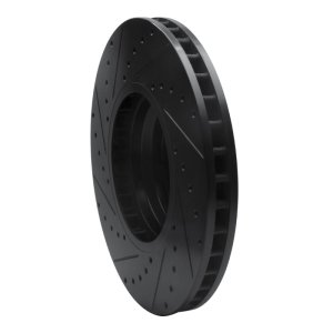 BMW ALPINA B7 Brake Rotor (1) - Front Right - R1 Concepts - Drilled & Slotted - Black - `07-`08
